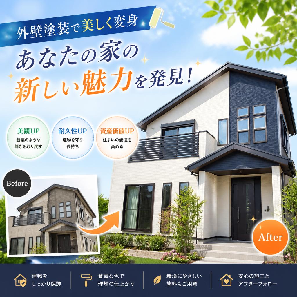 外壁塗装で美しく変身、あなたの家の新しい魅力を発見！