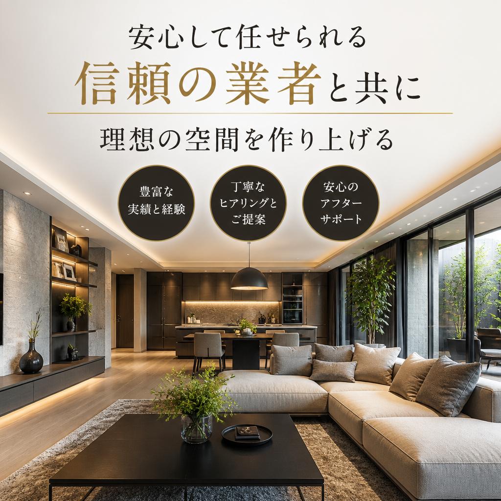 安心して任せられる信頼の業者と共に理想の空間を作り上げる