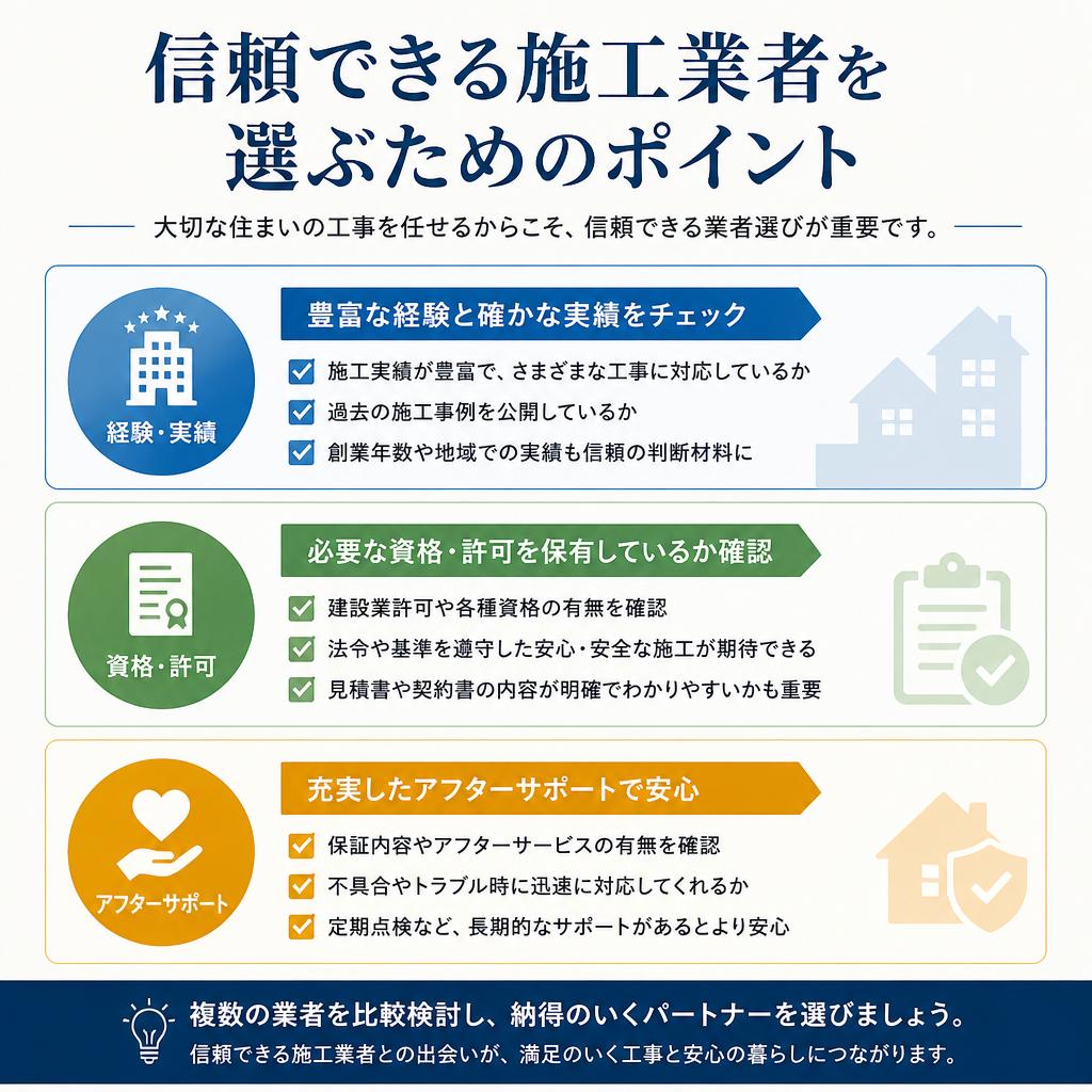 施工業者選びのポイント