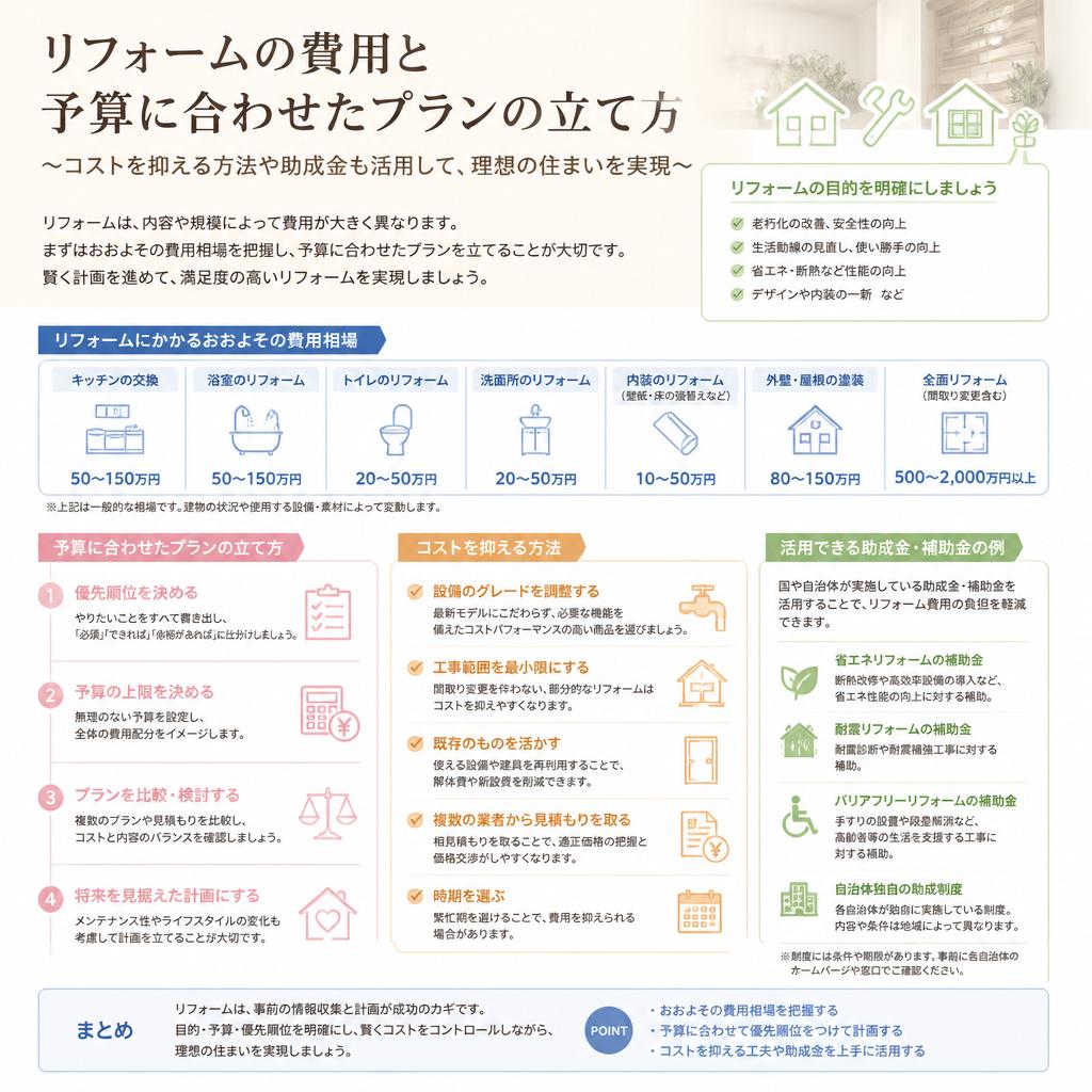 リフォーム費用を計画する